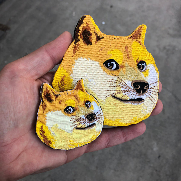  Doge Emoji Face Patch Dog Meme Iron On Embroidered