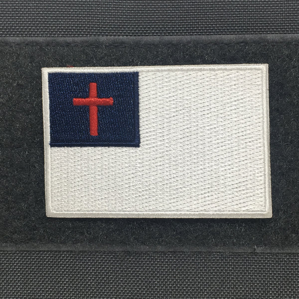 VELCRO® BRAND Fastener Morale HOOK Christian Flag Patches 3x2
