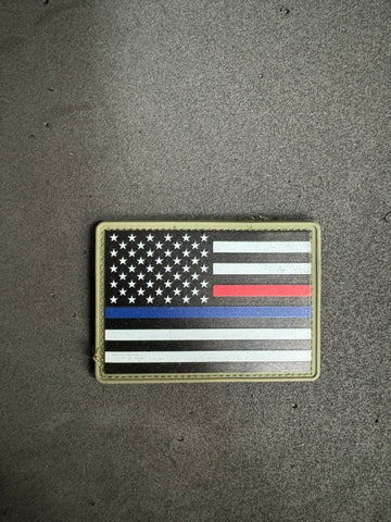 Thin Blue/Red Line PVC Flag Morale Patch