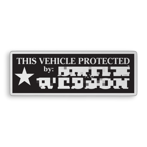 THIS VEHICLE PROTECTED BY... MIRROR STICKER - Tactical Outfitters