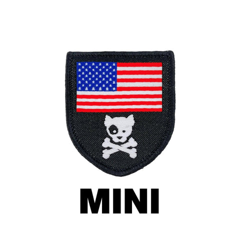 MINI AMERICAN DOG & CROSSBONES SHIELD MORALE PATCH - Tactical Outfitters