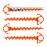 ORANGE SCREW GROUND ANCHOR SET (X4) - Tactical Outfitters