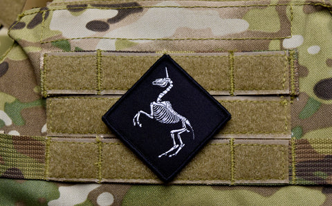 UNICORN SKELETON WOVEN MORALE PATCH - Tactical Outfitters