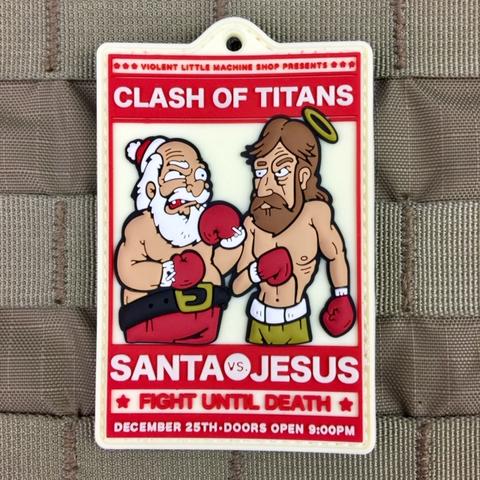 CLASH OF TITANS SANTA VS. JESUS CHRISTMAS MORALE PATCH - Tactical Outfitters