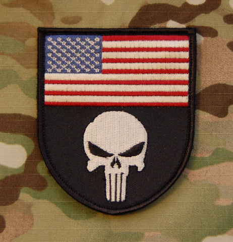Skull US Flag Morale Patch - Tactical Outfitters