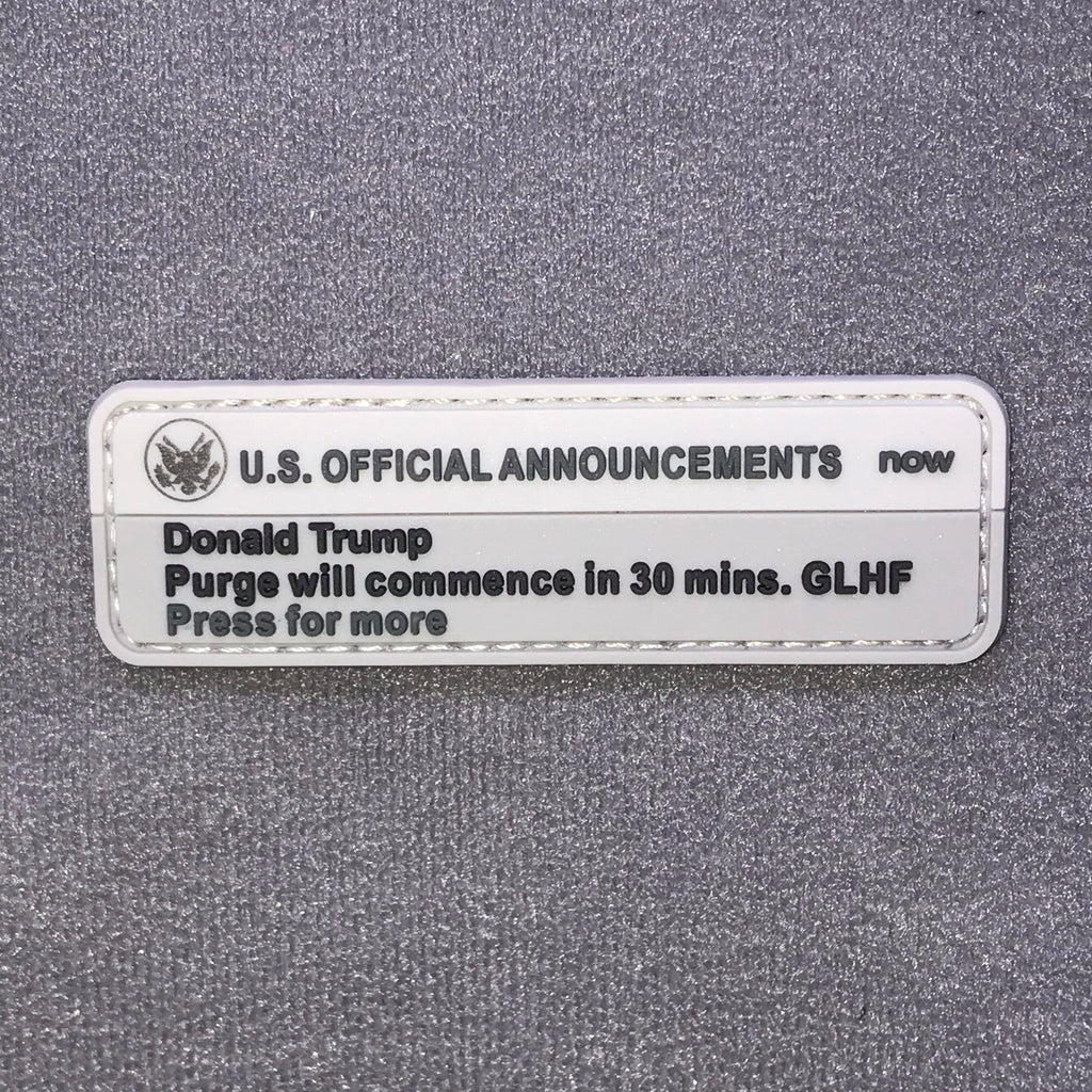 PRESIDENTIAL ALERT PURGE PVC MORALE PATCH Tactical Outfitters