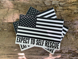 EXPECT TO SELF RESCUE: FLAG STICKER - Tactical Outfitters