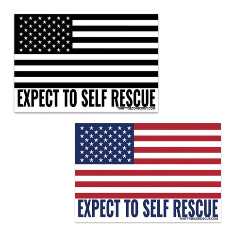 EXPECT TO SELF RESCUE: FLAG STICKER - Tactical Outfitters