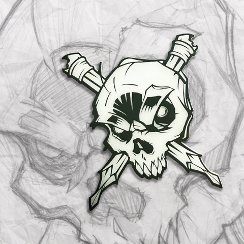 GRUMPY GLOW SKULL N PENCILS ACRYLIC MORALE PATCH - Tactical Outfitters