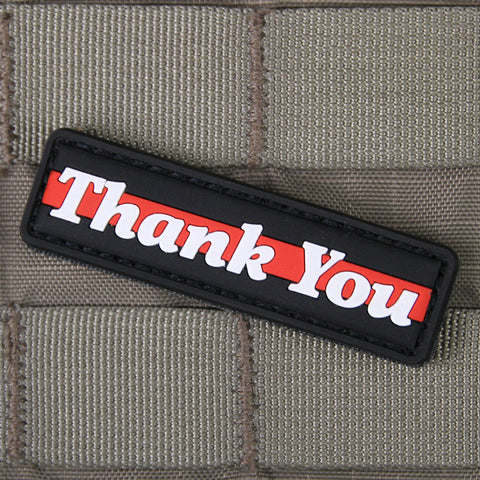 THANK YOU THIN RED LINE PVC MORALE PATCH - Tactical Outfitters