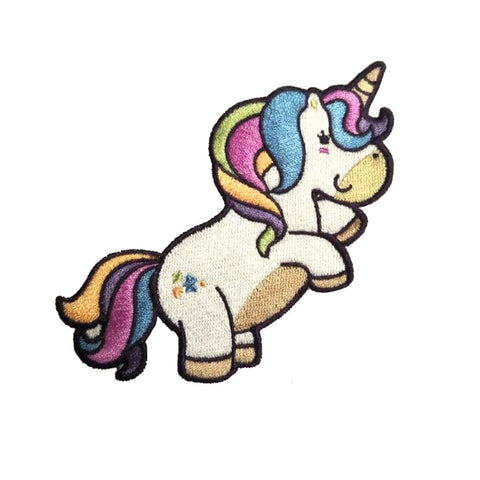 Pulaqi Cartoon Rainbow Unicorn Patch Badges Iron On Patches Cute