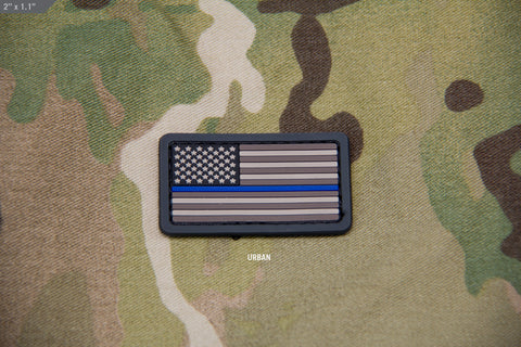 THIN BLUE LINE US FLAG MINI PVC PATCH - Tactical Outfitters