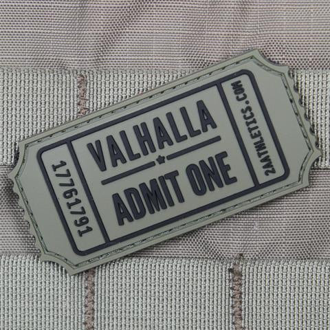 Black Valhalla Admit One Letter Embroidered Badge Hook And - Temu